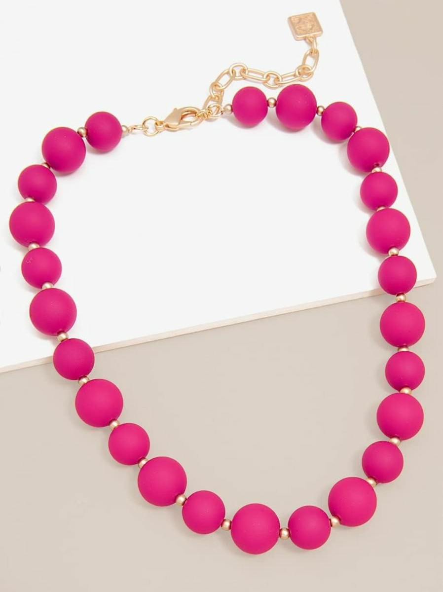 Necklaces | ZENZII Zenzii Chunky Matte Beaded Collar Necklace With Lobster Claw For Women Girls