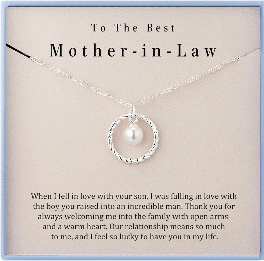 Necklaces | Burning Love Burning Love Mother In Law Necklace Mom Gifts Mother Daughter Necklace Sterling Silver Circle Necklaces For Mother In Law Gifts Christmas Holiday Jewelry