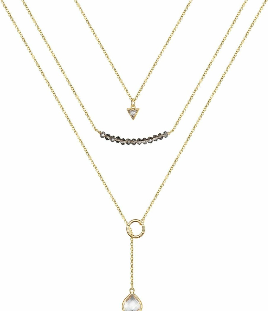 Necklaces | Turandoss Gold Layered Necklaces For Women - 14K Gold Plated Handmade Multilayer Bar Pearls Coin Disc Moon Butterfly Medallion Adjustable Dainty Layered Choker Necklaces For Women Jewelry