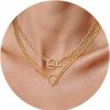 Necklaces | CHESKY Chesky Gold Layered Necklaces For Women, 14K Dainty Gold Chain Necklace Women Trendy Cuban Link Paperclip Chain Toggle Clasp Necklace Fashion Chunky Jewelry For Women