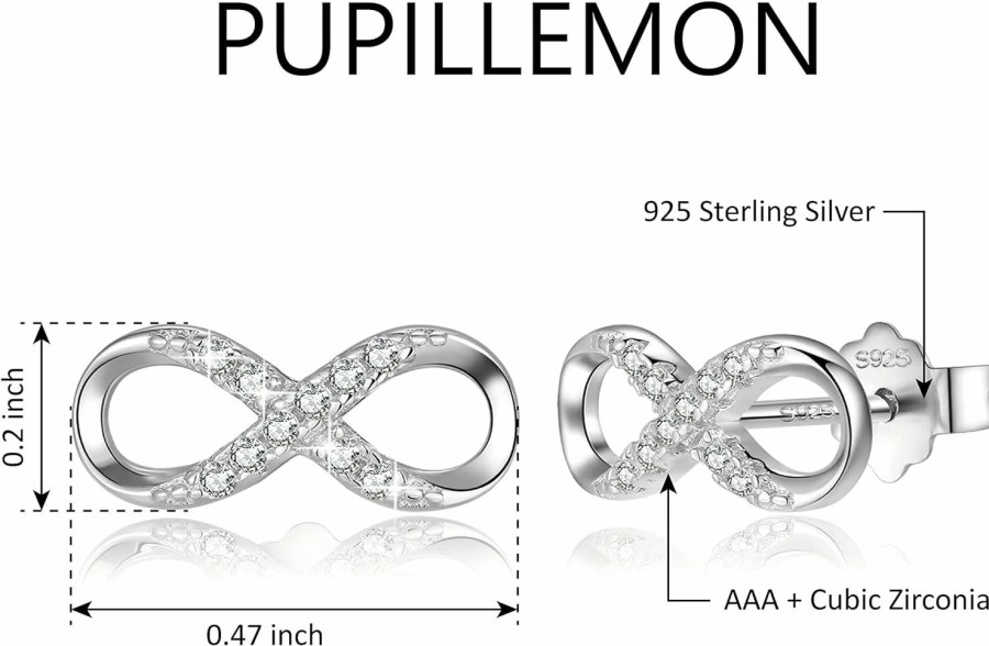 Necklaces | PUPILLEMON Pupillemon Infinity Pendant Necklace For Women, 925 Sterling Silver Love Necklace Fine Jewelry White Gold/Rose Gold Plated