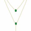 Necklaces | SNGIA Sngia Long 18K Gold Plated Layered Emerald Pendant Necklace For Women Girls, Dainty Birthstone Necklace, Statement Necklace Jewelry Gifts.