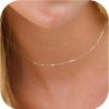 Necklaces | GIFT4U 18K Gold Plated & Stainless Steel Chain Necklace For Women Girls, 1.35Mm And 2.6Mm Paperclip Necklace, 1.3Mm Box Necklace, 1.1Mm Herringbone Necklace Snake Necklace, Size 16 18 20 22 24 26 Inch