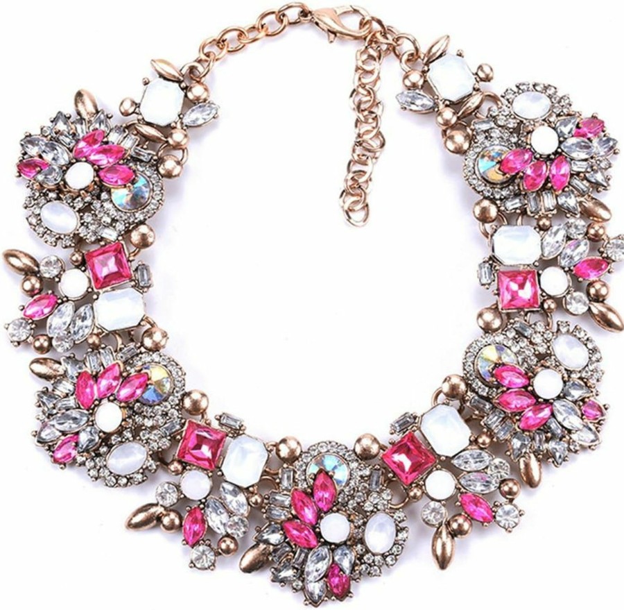 Necklaces | Zthread Zthread Bib Statement Necklace Colorful Glass Crystal Collar Choker Necklace For Women Fashion Accessories