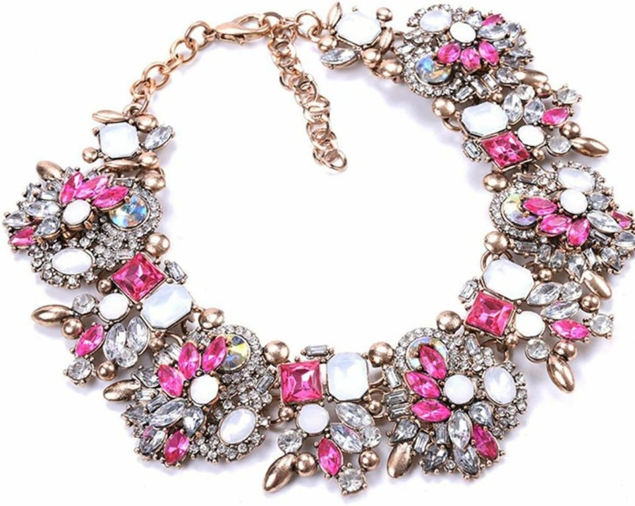 Necklaces | Zthread Zthread Bib Statement Necklace Colorful Glass Crystal Collar Choker Necklace For Women Fashion Accessories