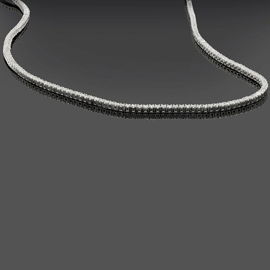 Necklaces | Poshadime Poshadime 4.50 Carat To 10 Carat Natural Diamond Tennis Necklace In 14K White Gold For Women'S Jewelry (Diamond Clarity_I2 & Color -H) 18\" In Necklace