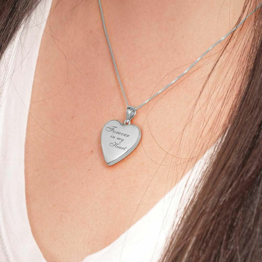 Necklaces | PicturesOnGold.com Picturesongold.Com Forever In My Heart Locket Necklace For Women That Hold Pictures In Personalized Sterling Silver Or Yellow Gold.