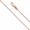 Necklaces | The World Jewelry Center The World Jewelry Center 14K Real Yellow Or White Or Rose/Pink Gold Solid 1Mm Braided Wheat Chain Necklace With Lobster Claw Clasp