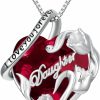 Necklaces | PROESS Proess S925 Sterling Silver Daughter Heart Pendant Necklace From Dad Mom I Love You Forever Jewelry