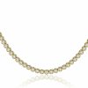 Necklaces | espere Espere Bezel-Set Cubic Zirconia Tennis Necklace In Gold | Classic Round Cut Cz Choker Adjustable 15 Inch To 17 Inch