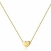 Necklaces | PAVOI Pavoi 14K Gold Plated Tiny Heart Necklace | Dainty Necklace For Women | Personalized Letter Heart Choker | Adjustable Slider