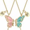 Necklaces | WEDDINEN Weddinen Cute Butterfly Bff Necklaces For 2, Enamel Butterfly Friendship Necklace For Teen Girls Women Best Friend Birthday Gift