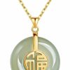 Necklaces | BDRIUOCNE Bdriuocne Easter Gift Good Fortune Pendant Necklace In 18Kt Gold Plated Jade Necklace For Women