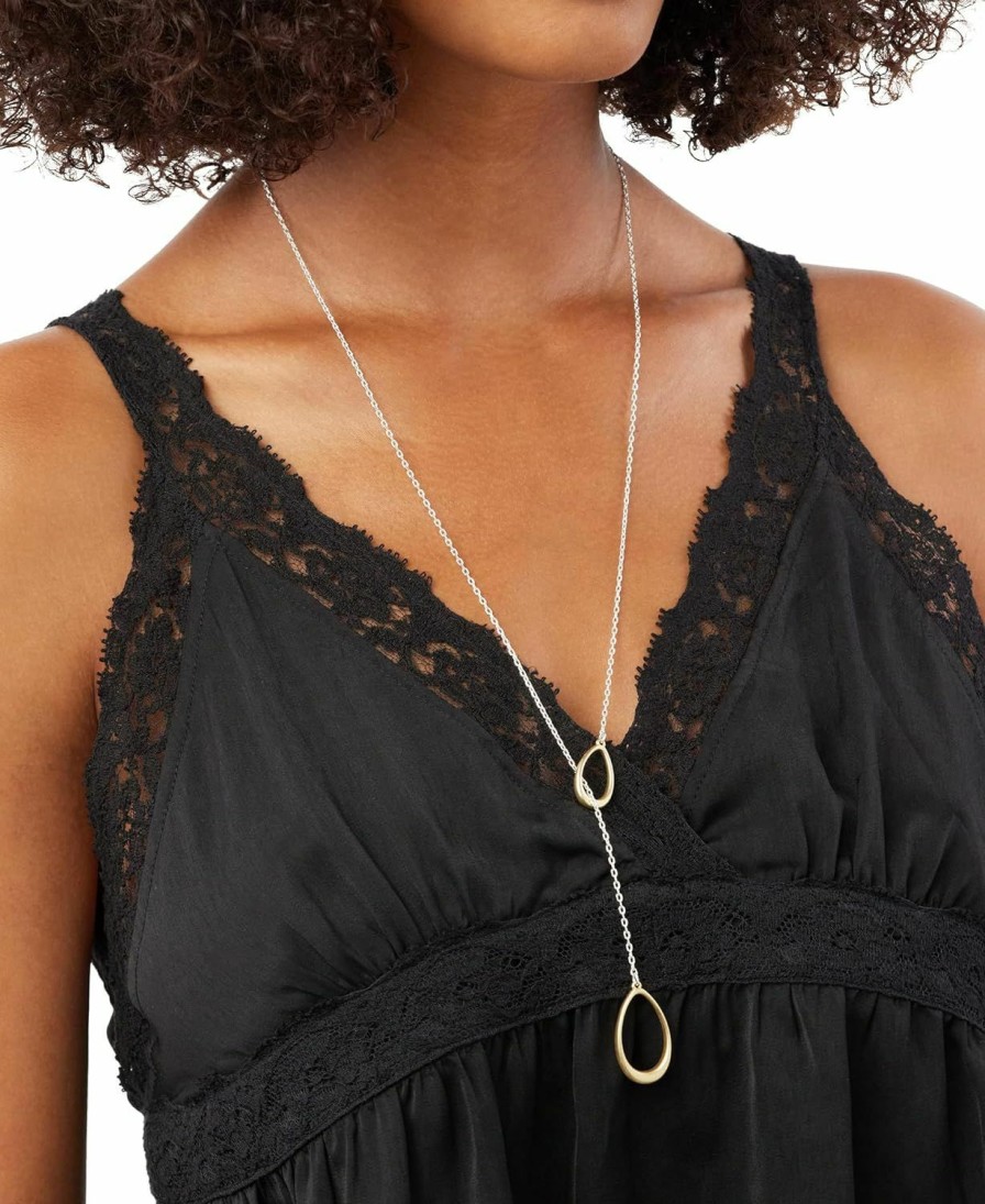 Necklaces | Lucky Brand Lucky Brand Two-Tone Teardrop 28\" Lariat Necklace