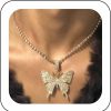 Necklaces | EARENT Earent Rhinestone Butterfly Choker Necklace Crystal Butterfly Pendant Necklaces Chain Sparkly Neck Jewelry For Women