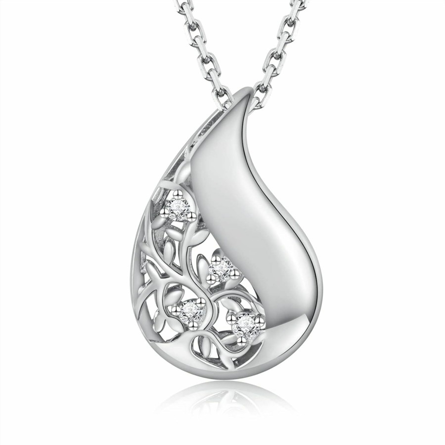 Necklaces | Sariel 925 Sterling Silver Tree Of Life Teardrop Urn Necklace For Ashes Family Tree Keepsake Cremation Pendant Memorial Jewelry For Women