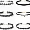 Necklaces | Maxforever Maxforever 6 Pcs Necklaces Black Velvet Choker Set Classic Gothic Tattoo Lace Chokers