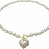 Necklaces | GELMOINY Imegilo Pearl Necklaces For Women,6Mm Faux Pearl Necklace,14K Gold Plated Heart Pearl Necklace,Fashion Accessories Is Perfect For Any Occasion It'S A Dainty Pearl Necklace