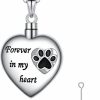 Necklaces | Ladytree Ladytree S925 Sterling Silver Puppy Dog Cat Pet Paw Print Love Heart Pendant Necklace 18 Inches