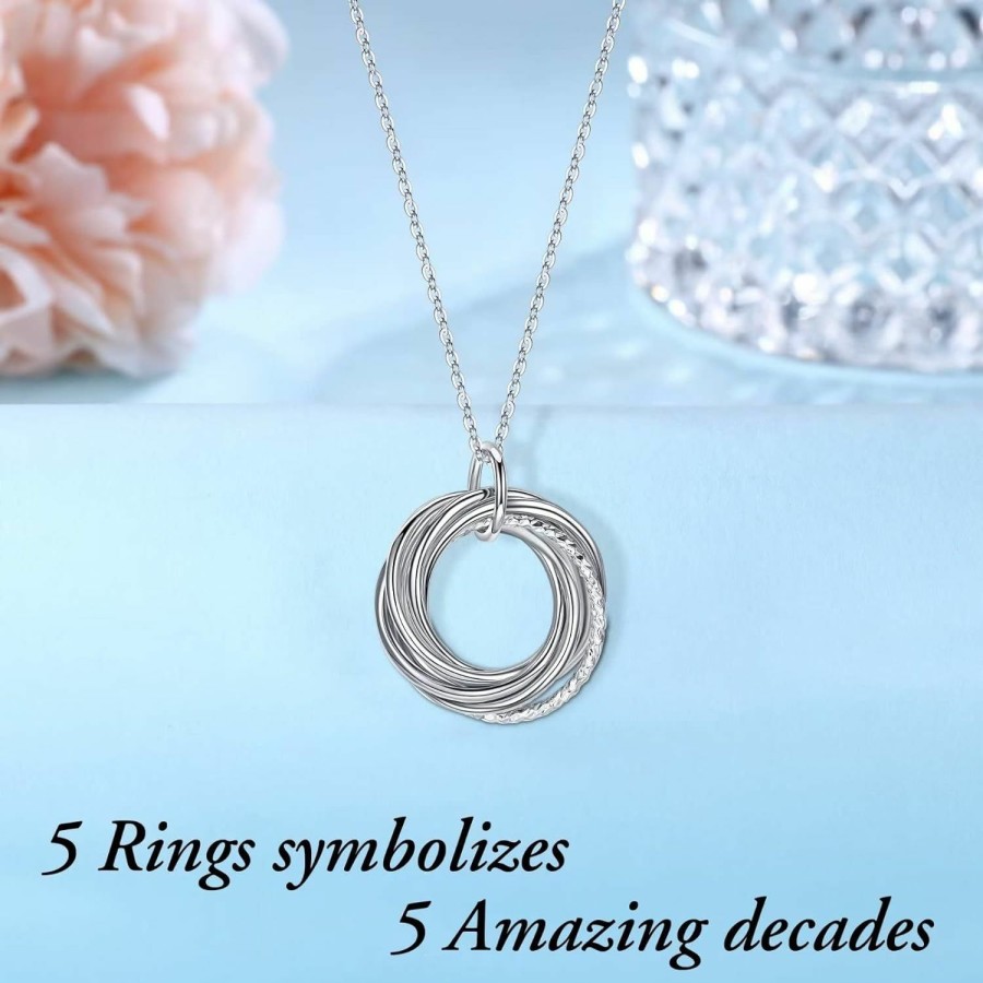 Necklaces | IEFLIFE Ieflife Birthday Gifts For Women, Sterling Silver Necklaces 30Th 40Th 50Th 60Th 70Th 80Th 90Th Birthday Necklace For Her 30 40 50 60 70 80 90 Years Old Birthday Gifts For Women 3 4 5 6 7 8 9 Decade Birthday Jewelry For Women