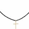 Necklaces | VOPIPO Vopipo Dainty Black Spinel Beaded Choker Necklace For Women Trendy Natural Shiny 3Mm Black Agate Crystal Stone Necklace 18K Gold Plated Chain Adjustable Cute Necklace Jewelry For Teen Girls Gifts