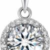 Necklaces | MomentWish Momentwish Necklace For Women,Birthday Gifts For Women Anniversary Wedding Gifts, 1Carat Moissanite Jewelry Simulated Diamond Pendant 925 Sterling Silver Halo Necklace