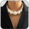 Necklaces | Peutlhomy Pearl Necklaces For Women Big Pearl Choker Necklaces Chunky Pearl Necklaces Statement Pearl Beaded Necklace Adjustable Wedding Party Jewelry