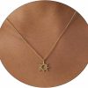 Necklaces | BERISO Beriso Dainty Gold Pendant Necklace For Women 14K Gold Plated Leaf Tiny Cz Leaves Lotus Flower Sun Pendant Necklace Simple Shiny Necklaces Delicate Daily Jewelry Gift For Women Girl Friend Bridesmaids