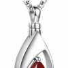 Necklaces | Sariel 925 Sterling Silver Cremation Jewelry Memorial Cz Teardrop Ashes Keepsake Urns Pendant Necklace For Urn Necklaces Ashes Jewelry Gifts