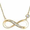 Necklaces | Billie Bijoux Billie Bijoux Infinity Necklaces 925 Sterling Silver Necklace Love Pendant White Gold Plated Diamond Women Necklace Mother'S Day Gift For For Women Girls