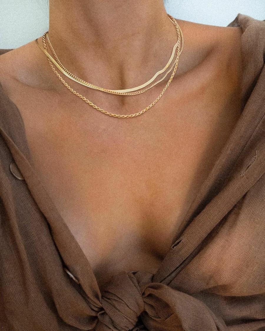 Necklaces | Freekiss Freekiss Herringbone Necklace For Women,Dainty Gold Necklace,14K Gold Plated Snake,Gold Chain Choker Necklaces,Simple Gold Layered Necklaces,Gold Jewelry Gift For Women