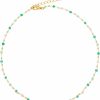 Necklaces | FUTIMELY Futimely Bohemia Green Beaded Beads Choker Necklace For Women Girls,Simple Fresh Green Beaded Square Round Bead Choker Necklace