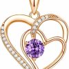 Necklaces | OR OLD RUBIN Heart Necklace For Women, 18K Gold Over 925 Sterling Silver Necklace For Women With A Gemstone Birthstone, Birthday Anniversary Valentine Mother'S Day Christmas Jewelry Gifts For Women Mom Girlfriend Wife Her Sister Spouse