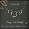 Necklaces | EFYTAL Efytal 40Th Birthday Gifts Women, Sterling Silver Four Circle Necklace, Gift For 40 Year Old Woman Birthday, Womens 40Th Birthday Gifts Ideas, 40Th Birthday Necklace For Women, 40Th Bday Gifts Women