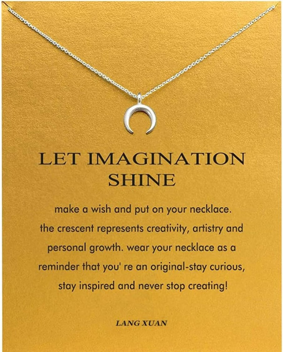 Necklaces | LANG XUAN Lang Xuan Message Card Compass Pendant Necklace Friendship Sun Good Luck Elephant Starfish Pendant Chain Necklace With Gift Card