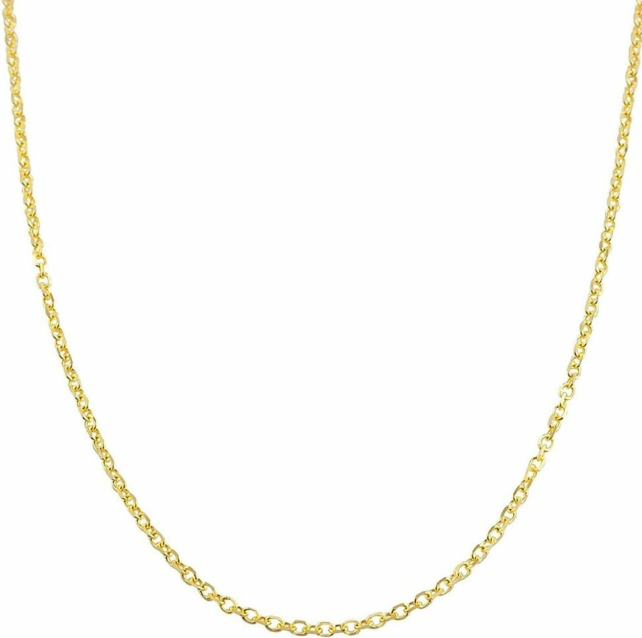 Necklaces | PORI JEWELERS Pori Jewelers 14K Yellow Gold 1.8Mm Diamond Cut Anchor/Cable Chain Necklace- Available In Yellow, 14\"-24\"