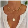 Necklaces | Iaceble Iaceble Bohemia Layered Disc Choker Necklace Tiny Disc Chain Necklace Gold Paperclip Chain Necklace Disc Coin Pendant Necklace Jewelry For Women And Girls (Gold)