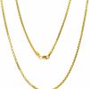 Necklaces | JEWELHEART Jewelheart 14K Real Gold Round Box Chain 1.3Mm 1.8Mm 2.1Mm 2.7Mm 3.4Mm Yellow And White Real Gold Chains For Men Diamond Cut Link Chain Necklace For Women With Lobster Clasp 16" 18" 20" 22" 24"