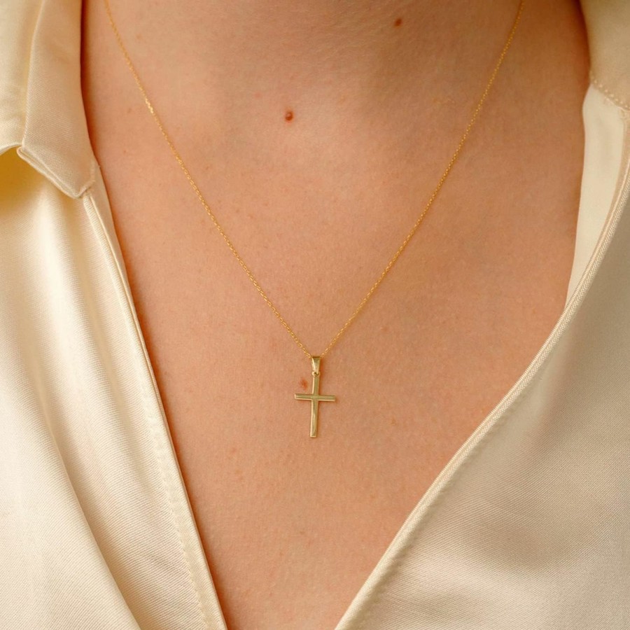 Necklaces | GELIN Gelin 14K Solid Gold Cross Necklace For Women