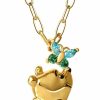 Necklaces | Disney Disney Winnie The Pooh Pendant Necklace Paper Clip Chain 18-Inch - Flash Plated Necklace With Butterfly And Pooh Pendant - Winnie The Pooh Jewelry