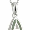 Necklaces | Biddy Murphy Biddy Murphy 925 Sterling Silver Celtic Trinity Knot Pendant & Connemara Marble Inlay, Traditional Irish Women'S Jewelry Handcrafted By Ireland'S Finest Artisan Jewelers, 18\" Inch