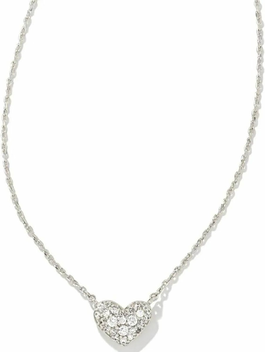 Necklaces | Kendra Scott Kendra Scott Ari Pave Crystal Heart Necklace, Fashion Jewelry For Women