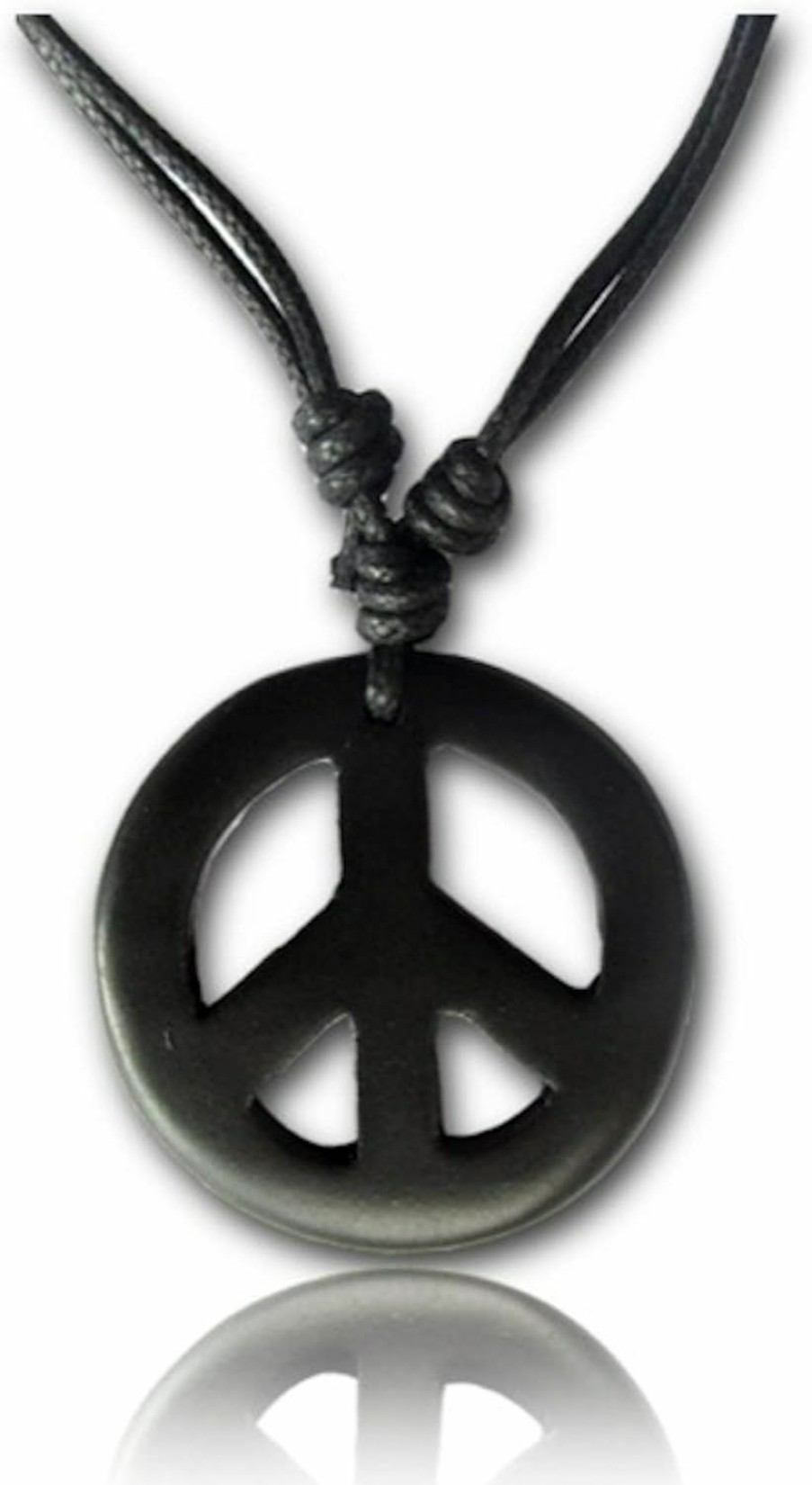 Necklaces | Earth Accessories Earth Accessories Adjustable Peace Sign Pendant Necklace With Organic Wood - Hippie Accessories And Hippie Costume For 60S Or 70S