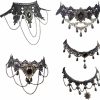 Necklaces | Dumcondy Dumcondy Halloween Elegant Sexy Women Girl Retro Gothic Punk Style Necklace Black Lace Neck Chain Collar Statement Choker Victorian Steampunk Jewelry Party Wedding Princess,5 Pieces/Set