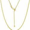 Necklaces | Verona Jewelers Sterling Silver 1.4Mm Diamond Cut Adjustable Wheat Chain Necklace 24' - Adjustable Fox Tail Spiga Necklace In 4 Colors