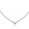 Necklaces | Plavos Gradual Moissanite Tennis Chain Necklace: 925 Sterling Silver Vvs1 D Color 14K White Gold Plated V Shape Link Crystal Moissanite Necklace Dainty Lab Diamond Necklace Wedding Jewelry Gifts For Women Lady