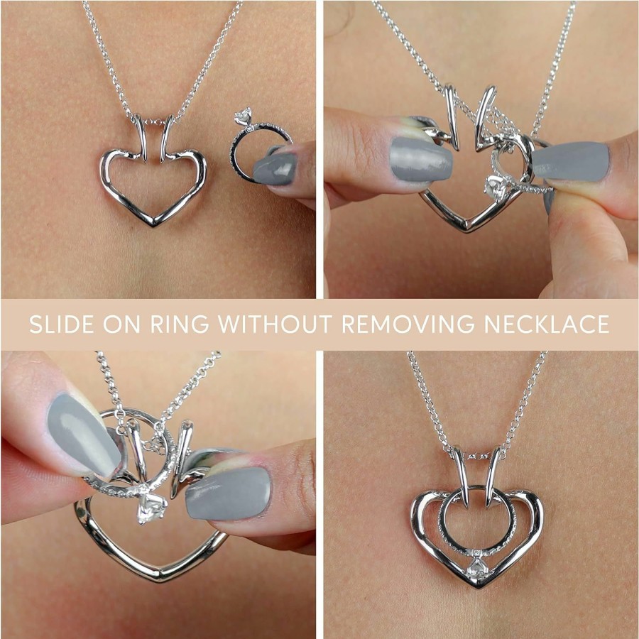 Necklaces | Emily C Emily C Ring Holder Necklace - Stainless Steel Ring Keeper Necklaces - Women & Men Wedding Ring Holder Necklace - Cute Necklace Jewelry For Women, Wife, Nurse, Doctor - Cute Ring Necklace Holder