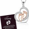 Necklaces | MANBU Pregnancy Gifts For First Time Mothers: Mom To Be Necklace Bracelet For Expecting Women Heart Baby Foots Pendant Gifts For Pregnant Wife Daughter Sister Friends