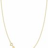 Necklaces | Jewlpire Jewlpire Solid 18K Gold Over 925 Sterling Silver Chain Necklace For Women Girls, 1Mm Cable Chain Necklace Sturdy & Shiny Women'S Chain Necklaces 14/16/17/18/20/22/24 Inch