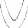 Necklaces | JEWELHEART Jewelheart 14K Real Gold Square Box Chain - 1Mm 1.5Mm 1.75Mm 2.85Mm White Gold Chains For Men - Diamond Cut Link Chain Necklace For Women With Lobster Clasp 16" 18" 20" 22" 24"